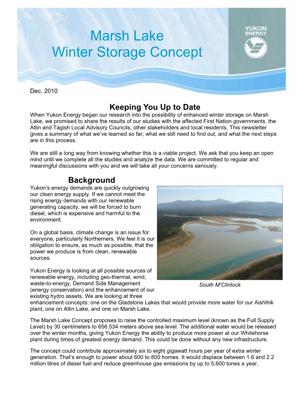 Marsh Lake Winter Storage Concept