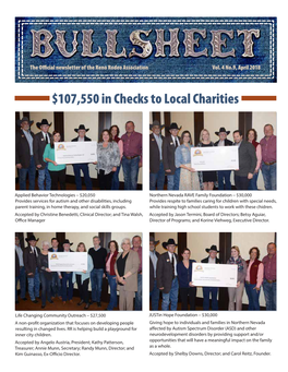 $107,550 in Checks to Local Charities