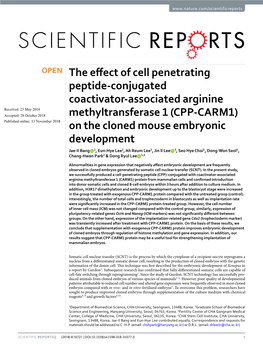 (CPP-CARM1) on the Cloned Mouse Embryonic Development