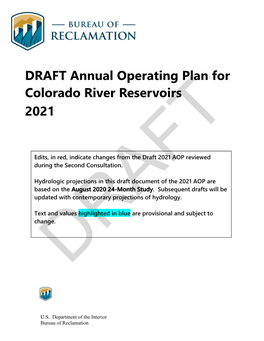 DRAFT Annual Operating Plan for Colorado River Reservoirs 2021