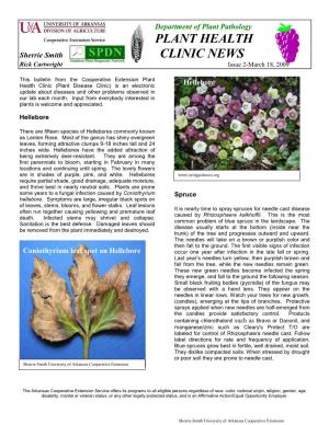 Plant Health Clinic News, Issue 2, 2009
