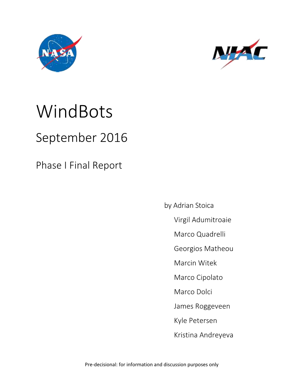 NIAC 2015 Phase I Stoica Windbots Final Report