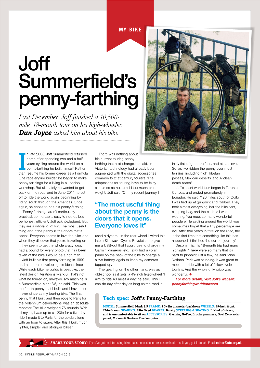 Joff Summerfield's Penny-Farthing