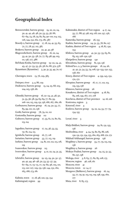 Geographical Index