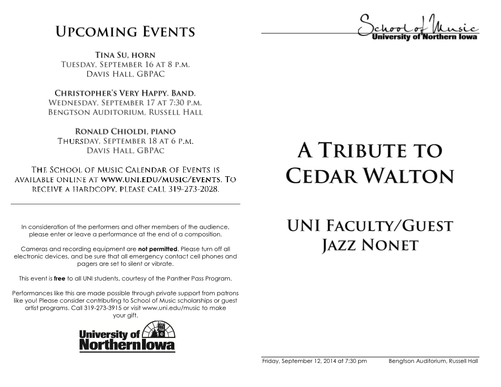 In Consideration of the Performers and Other Members of the Audience, Please Enter Or Leave a Performance at the End of a Composition