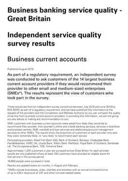 Business Banking Service Quality - Great Britain