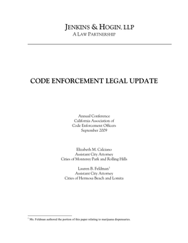 Code Enforcement Legal Update