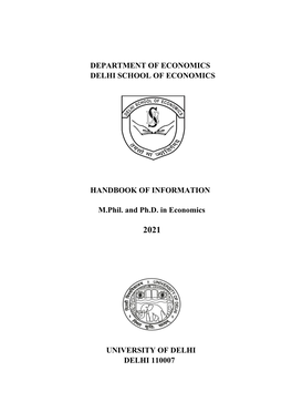Mphil-Phd Handbook of Information 2021