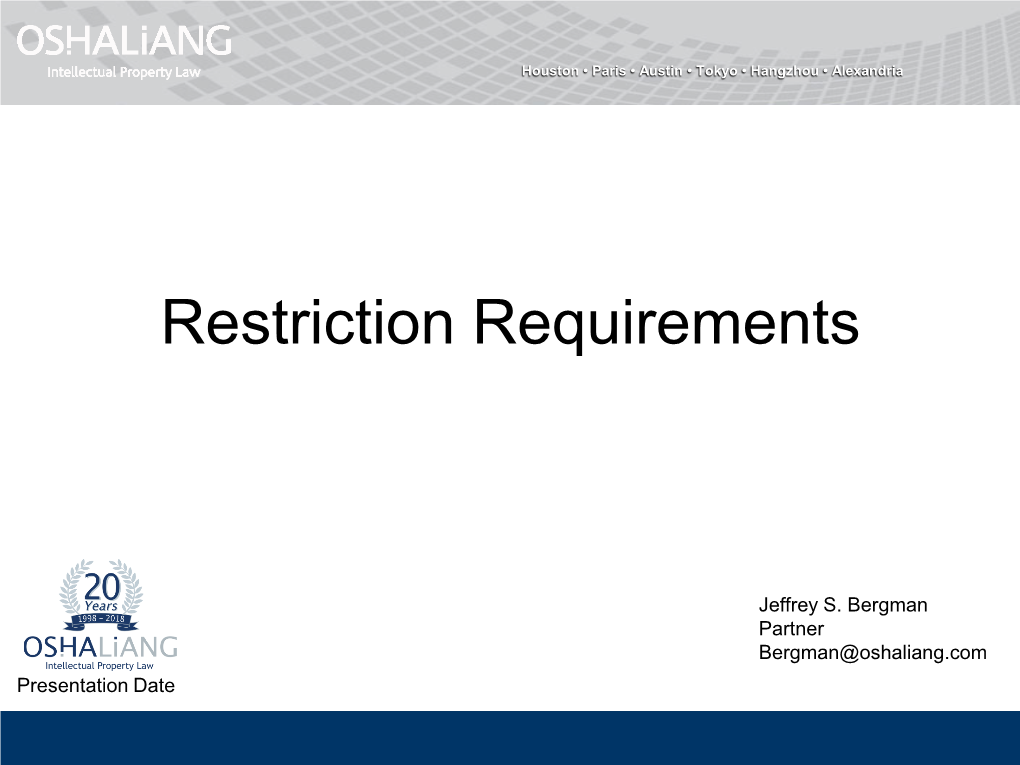 Restriction Requirements