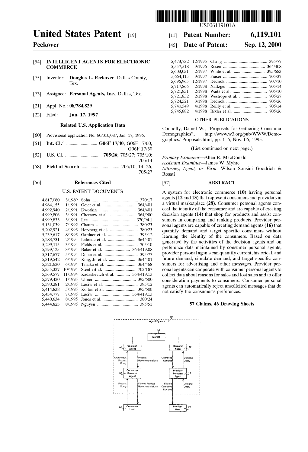 United States Patent (19) 11 Patent Number: 6,119,101 Peckover (45) Date of Patent: Sep