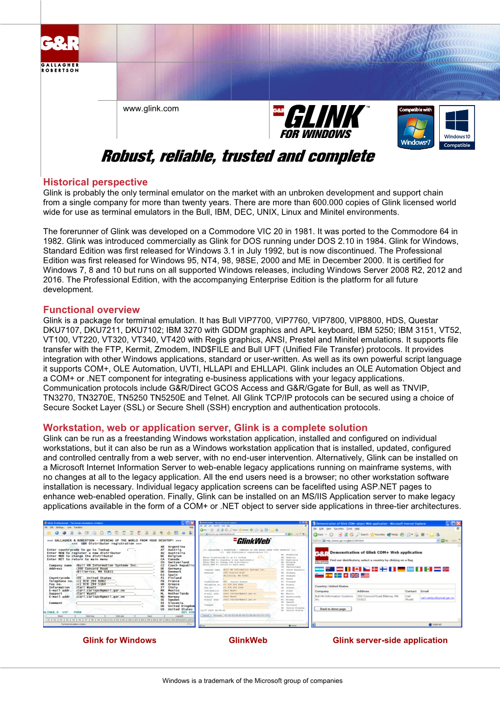 Glink Brochure