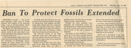 Ban to Protect Fossils Extended