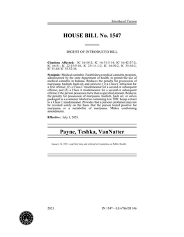 HOUSE BILL No. 1547 ___Payne, Teshka, Vannatter