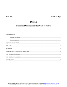 Communal Violence and the Denial of Justice