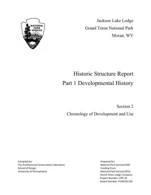Historic Structure Report Part 1 Developmental History