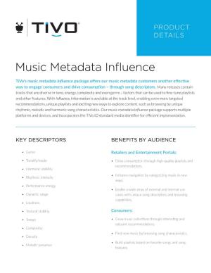 Music Metadata Influence Product Details