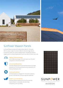 Sunpower Maxeon Panels