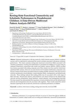 Resting-State Functional Connectivity and Scholastic Performance in Preadolescent Children: a Data-Driven Multivoxel Pattern Analysis (MVPA)