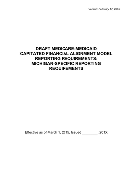 Michigan-Specific Reporting Requirements