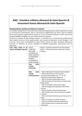 AI02 - Cimetière Militaire Allemand De Saint-Quentin & Monument Franco-Allemand De Saint-Quentin