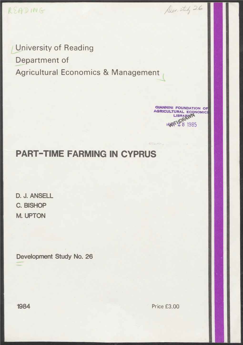 Part-Time Farming in Cyprus