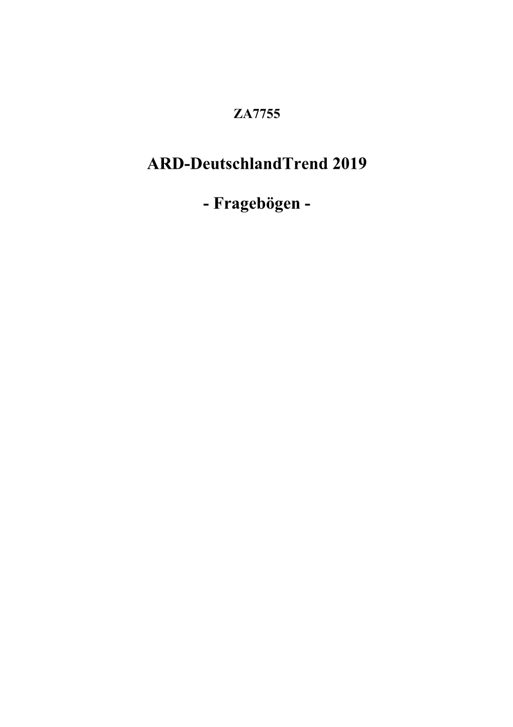 ARD-Deutschlandtrend 2019