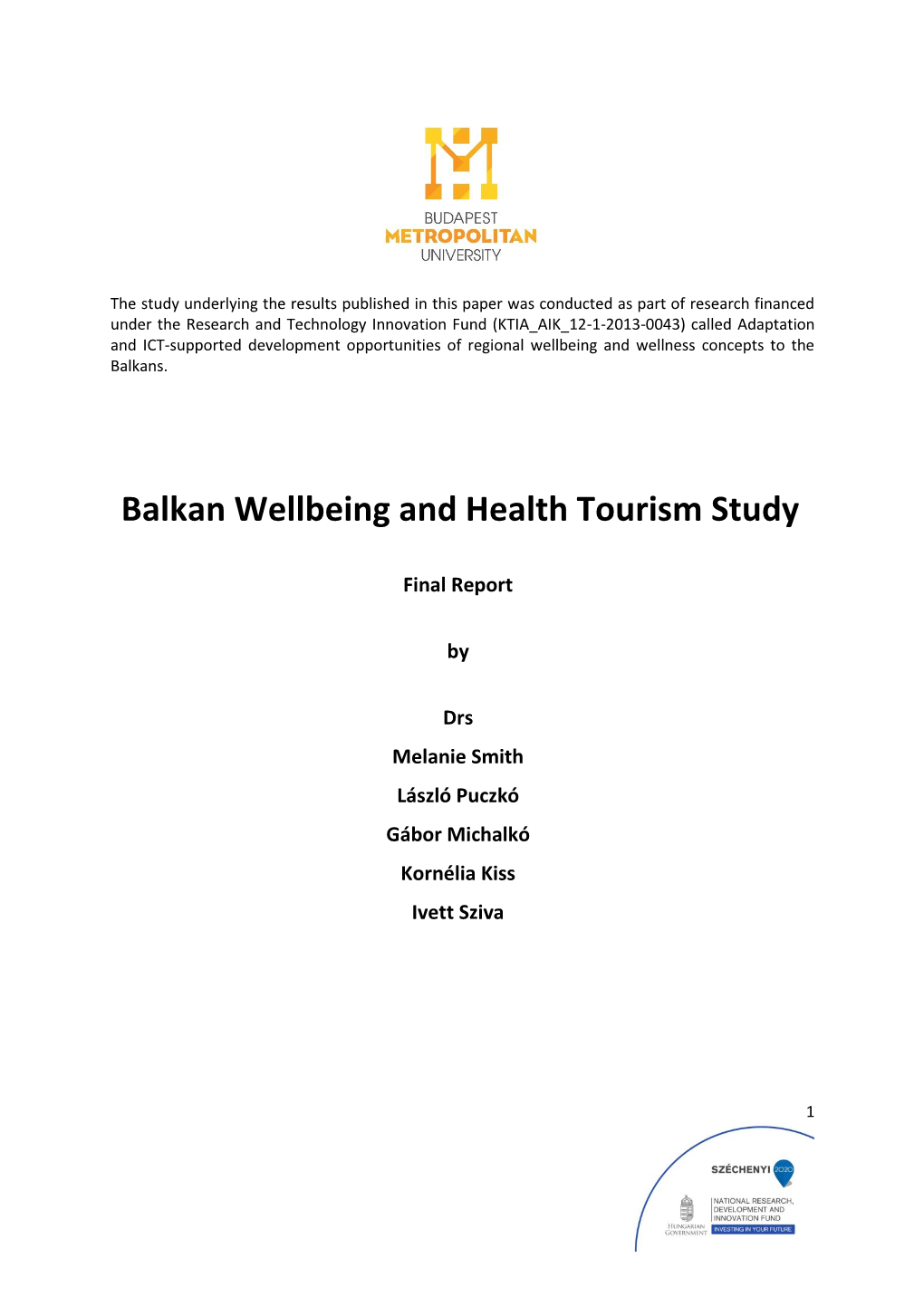 Balkan Wellbeing and Health Tourism Study