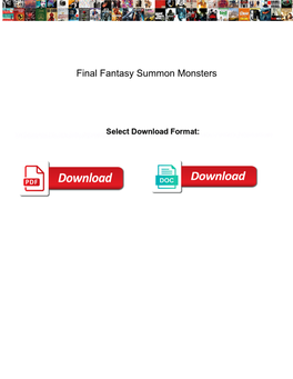 Final Fantasy Summon Monsters