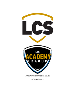 2020 Official Rules (V. 20.1) LCS and LACS