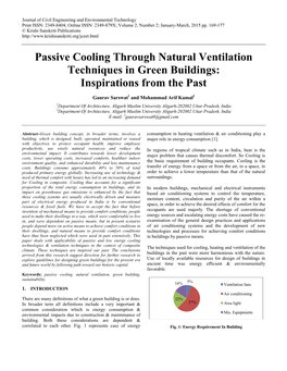 Passive Cooling Through Natural Ventilation Techniques in Green Buildings: Inspirations from the Past