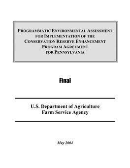 U.S. Department of Agriculture Farm Service Agency