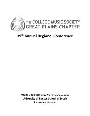 39Th Annual Regional Conference