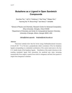 Butadiene As a Ligand in Open Sandwich Compounds