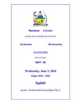 Nunavut Hansard 1875