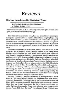 An Irish Chronicle by Richard Berieth