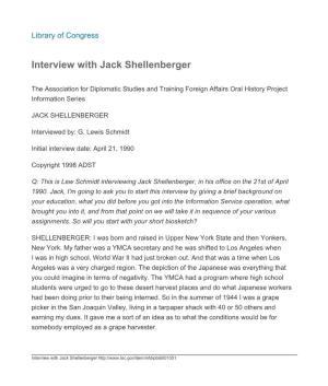 Interview with Jack Shellenberger