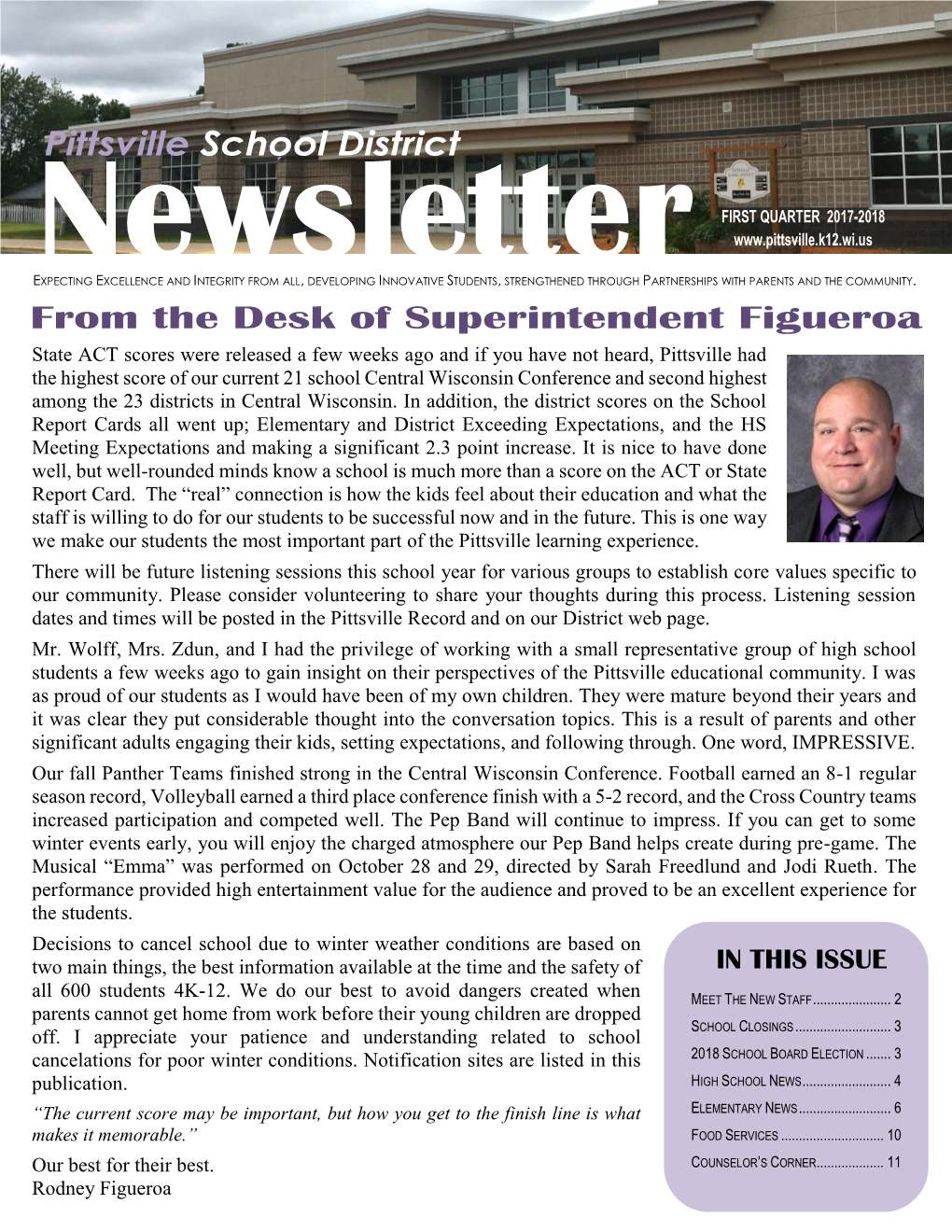 First Quarter Newsletter