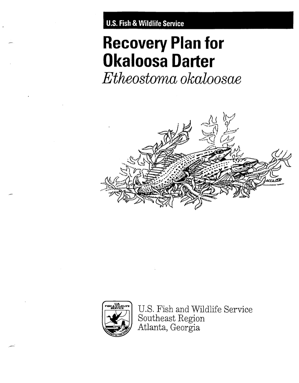 Recovery Plan for Okaloosa Darter Etheostoma Okaloosac