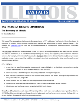 TAX FACTS: an ILLINOIS CHARTBOOK the Economy of Illinois by Maurice Scholten