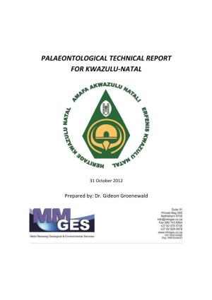 Palaeontological Technical Report for Kwazulu-Natal