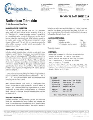 Ruthenium Tetroxide Page 1 of 1 0.5% Aqueous Solution