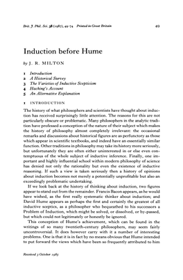 Induction Before Hume by J