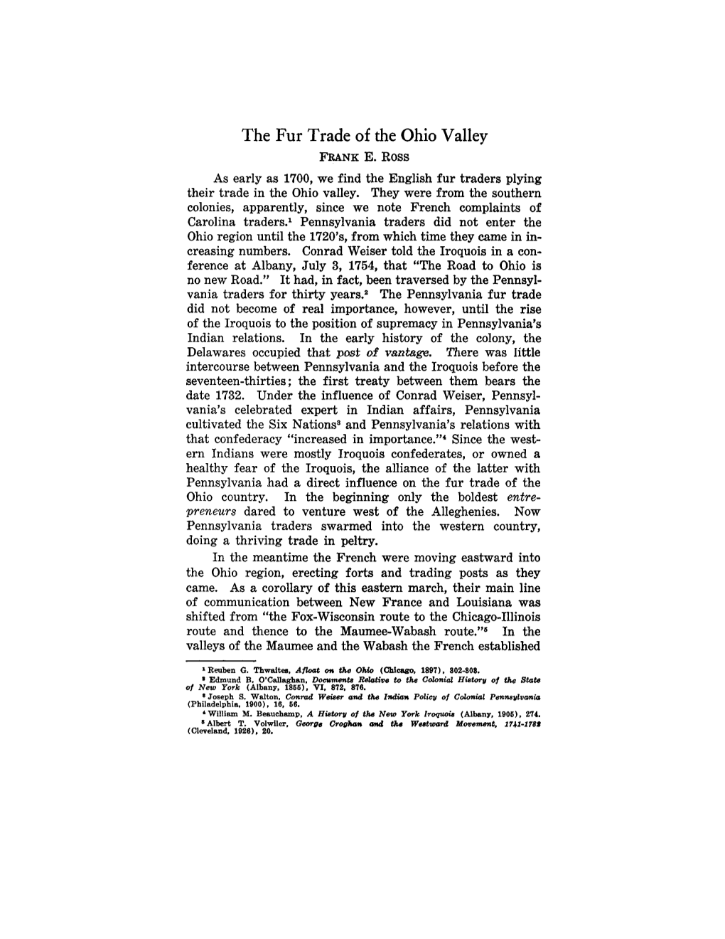 The Fur Trade of the Ohio Valley FRANKE