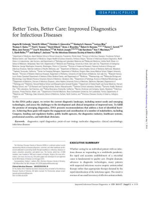 Better Tests, Better Care: Improved Diagnostics for Infectious Diseases