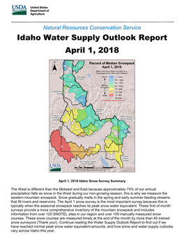 Idaho Water Supply Outlook Report April 1, 2018