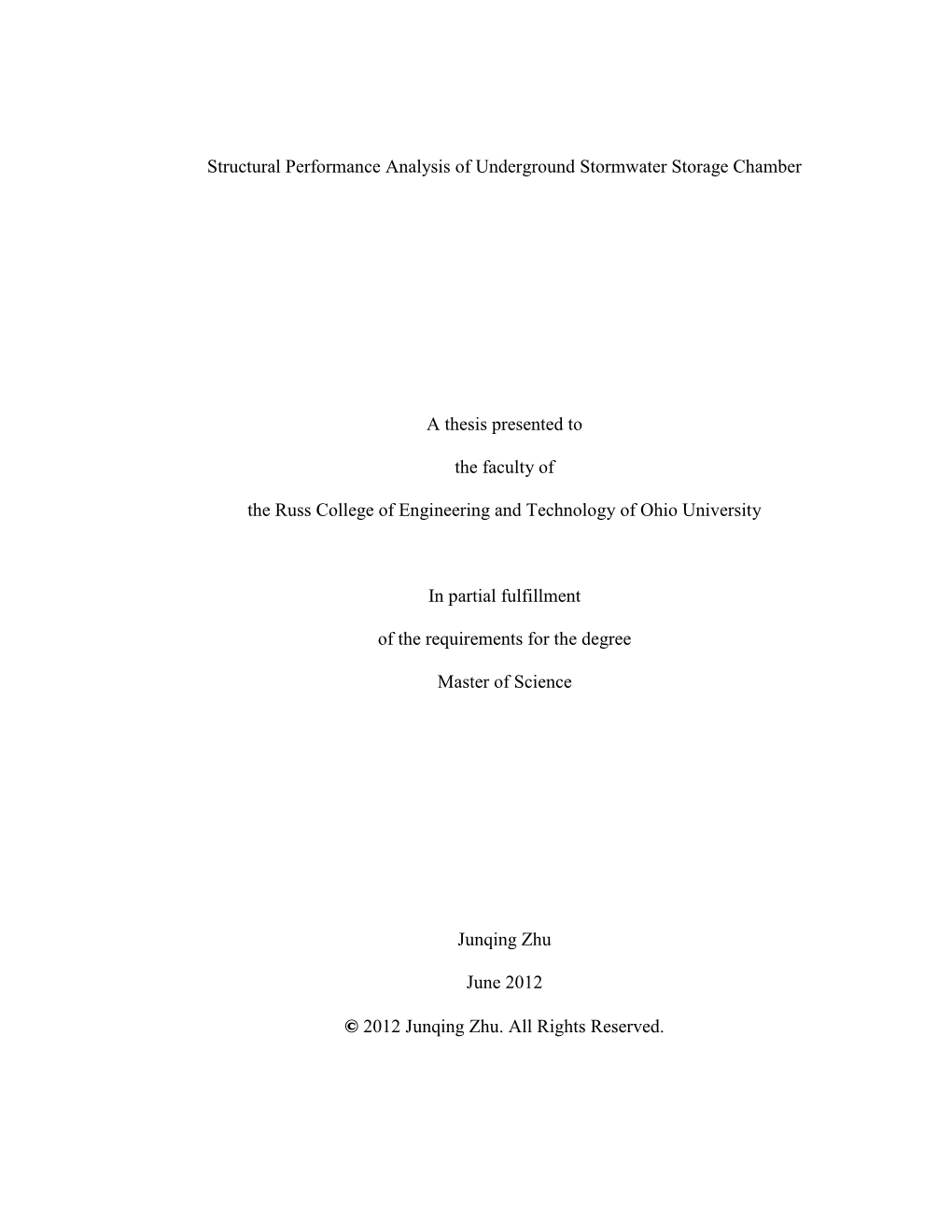 Structural Performance Analysis of Underground Stormwater Storage Chamber