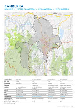 Canberra Mix 106.3 • Hit 104.7 Canberra • 2Ca Canberra • 2Cc Canberra