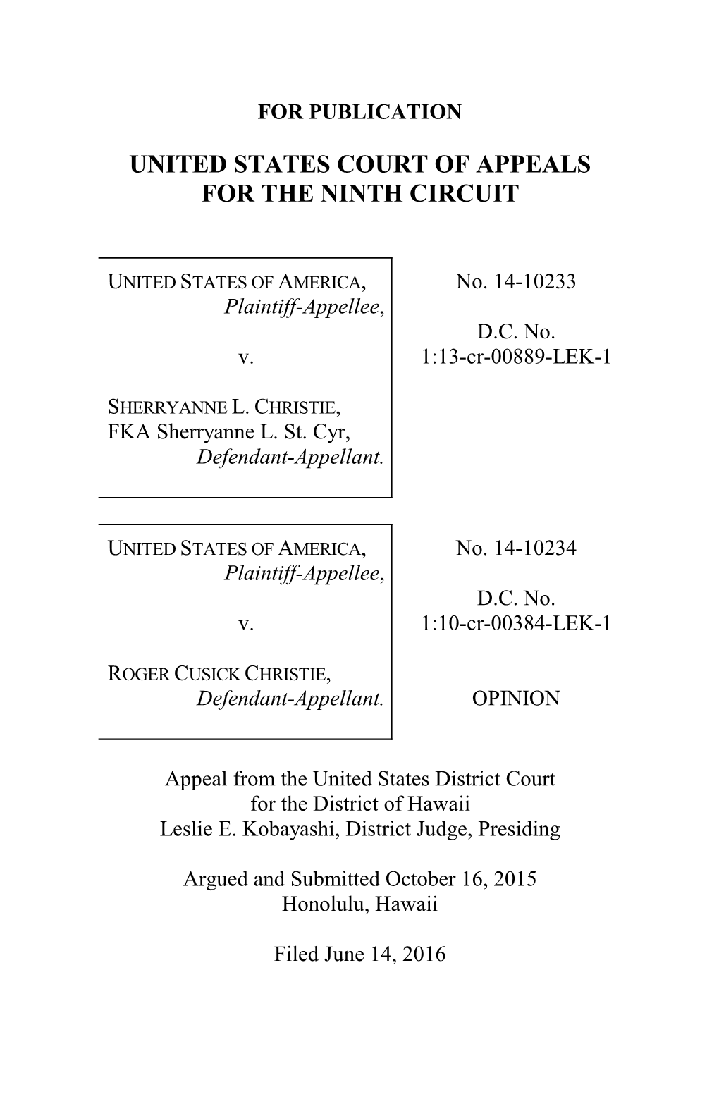 United States V. Christie