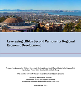 Leveraging LBNL's Second Campus for Regional Economic Development