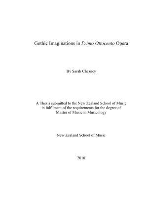 Gothic Imaginations in Primo Ottocento Opera